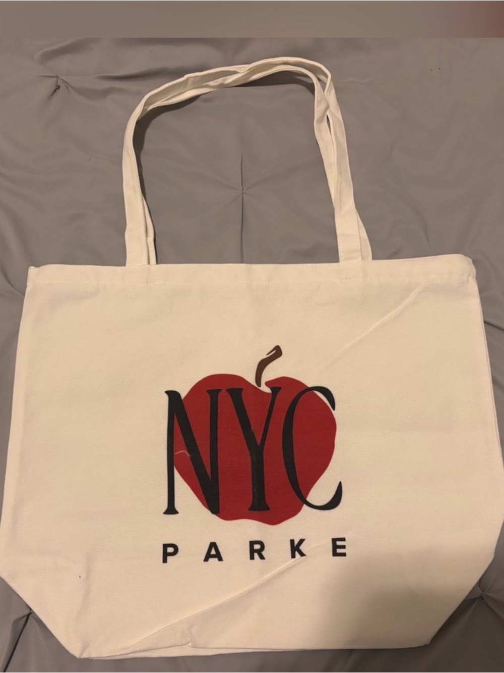 Parke Light Gray Zip-Up Graphic Sweater with tote (on pic 3 not pic 1) - Picture 3 of 4